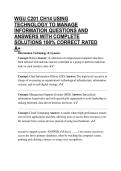 WGU C201 CH14 USING TECHNOLOGY TO MANAGE INFORMATION QUESTIONS AND ANSWERS WITH COMPLETE SOLUTIONS 100&percnt; CORRECT RATED A&plus;