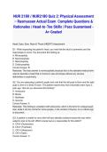NUR 2180 &sol; NUR2180 Quiz 2&colon; Physical Assessment &ndash; Rasmussen Actual Exam 2026&sol;2027 Complete Questions & Rationales &vert; Head-to-Toe Skills &vert; Pass Guaranteed - A&plus; Graded