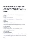 CR-21 Landscapes and Irrigation AZROC &NewLine;Test Prep EXAM&comma; QUESTIONS WITH &NewLine;Verified Correct  ANSWERS &vert; 2026 Latest &NewLine;update
