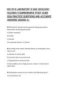 ESS 101 B LABORATORY 8 QUIZ GEOLOGIC&NewLine;HAZARDS COMPREHENSIVE STUDY GUIDE&NewLine;2026 PRACTICE QUESTIONS AND ACCURATE&NewLine;ANSWERS GRADED A&plus;&NewLine;