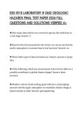 ESS 101 B LABORATORY 8 QUIZ GEOLOGIC&NewLine;HAZARDS FINAL TEST PAPER 2026 FULL&NewLine;QUESTIONS AND SOLUTIONS VERIFIED A&plus;&NewLine;