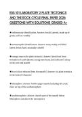 ESS 101 LABORATORY 2 PLATE TECTONICS&NewLine;AND THE ROCK CYCLE FINAL PAPER 2026&NewLine;QUESTIONS WITH SOLUTIONS GRADED A&plus;