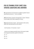 ESS 101 TRAINING STUDY SHEET 2026&NewLine;UPDATED QUESTIONS AND ANSWERS
