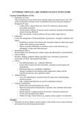 Summary Critical Care Nursing&sol;Synthesis- Exam &num;1 Study Guide