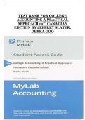 College Accounting &lpar;14th Canadian Edition&rpar; &ndash; Jeffrey Slater & Debra Good &ndash; Test Bank with Practice Questions and Answers