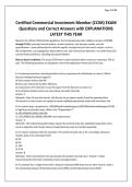 Certified Commercial Investment Member &lpar;CCIM&rpar; Comprehensive Exam &ndash;ACTUAL EXAM