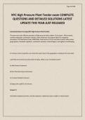 NYC High Pressure Plant Tender Exam ACTUAL EXAM
