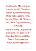 Test Bank Marketing An Introduction 8th Canadian Edition By Gary Armstrong&comma; Philip Kotler&comma; Valerie Trifts&comma; Danielle Wilson