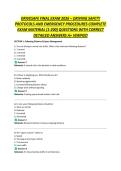 DRIVESAFE FINAL EXAM 2026 &ndash; DRIVING SAFETY PROTOCOLS AND EMERGENCY PROCEDURES COMPLETE EXAM MATERIAL &lpar;1-200&rpar; QUESTIONS WITH CORRECT DETAILED ANSWERS A&plus; VERIFIED