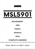 MSL5901 Assignment 1 Answers - Yearly Module 2026 &vert; Due Date 13 May 2026