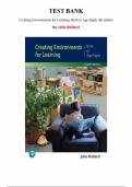 Creating Environments for Learning&colon; Birth to Age Eight&comma; 4th edition &mdash; Julie Bullard &vert; Complete Test Bank &lpar;Chapter 1-17&rpar; &vert; Latest Update