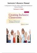 Creating Inclusive Classrooms&colon; Effective&comma; Differentiated and Reflective Practices&comma; 8th edition &mdash; by Spencer J&period; Salend &vert; Instructor&rsquo;s Resource Manual &lpar;Chapter 1-12&rpar; 