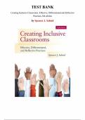 Test Bank for Creating Inclusive Classrooms&colon; Effective&comma; Differentiated and Reflective Practices&comma; 8th edition by Spencer J&period; Salend&comma; Chapter 1-12 &vert; All Chapters 