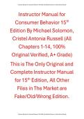 Instructor Manual Consumer Behavior 15th Edition By Michael Solomon&comma; Cristel Antonia Russell