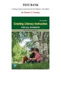 Creating Literacy Instruction for All Students 11th Edition &mdash; by Thomas Gunning &vert; Complete Test Bank &lpar;Chapter 1-14&rpar;