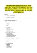 MASTER GARDENER CERTIFICATION EXAM 2025&ndash;2026 FULL-LENGTH PRACTICE TEST &lpar;100 QUESTIONS WITH ANSWER KEY&rpar;  A&plus; VERIFIED LATEST VERSION