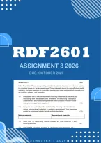 RDF2601 Assignment 3 2026 - Distinction &vert; Due October 2026