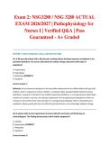 Exam 2&colon; NSG3280 &sol; NSG 3280 ACTUAL EXAM 2026&sol;2027 &vert; Pathophysiology for Nurses I &vert; Verified Q&A &vert; Pass Guaranteed - A&plus; Graded