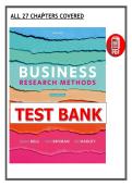 Test Bank for Business Research Methods 6th Edition &lpar;2022&rpar; Bell Bryman Harley &lpar;PDF&rpar;