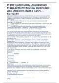 M100 Community Association Management Review Questions And Answers Rated 100 Correct&period;