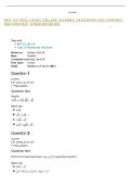 MAT 101 FINAL EXAM &vert; COLLEGE ALGEBRA &vert; QUESTIONS AND ANSWERS &vert; 2026 UPDATED - STRAIGHTERLINE&period;