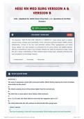 HESI RN MED SURG VERSION A & VERSION B 120&plus; &lpar;Updated for 2026&rpar; Exam Prep Pack   A&plus; Questions & Verified Answers