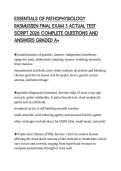 ESSENTIALS OF PATHOPHYSIOLOGY&NewLine;RASMUSSEN FINAL EXAM 3 ACTUAL TEST&NewLine;SCRIPT 2026 COMPLETE QUESTIONS AND&NewLine;ANSWERS GRADED A&plus;