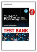 Test Bank for Clinical Psychology Science Practice and Diversity 6th Edition &lpar;2024&rpar; Pomerantz &lpar;PDF&rpar;