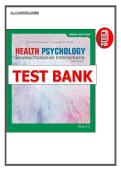 Test Bank for Health Psychology Biopsychosocial Interactions 9th Edition &lpar;2019&rpar; Sarafino Smith &lpar;PDF&rpar;