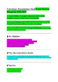 Veterinary Parasitology Final Exam Prep &vert; Study Guide 2026&NewLine;Description&colon; Final exam preparation guide covering veterinary parasitology concepts&period;&NewLine;Keywords&colon; veterinary parasitology&comma; final exam&comma; study guide