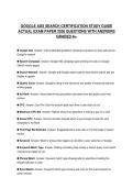 GOOGLE ADS SEARCH CERTIFICATION STUDY GUIDE&NewLine;ACTUAL EXAM PAPER 2026 QUESTIONS WITH ANSWERS&NewLine;GRADED A&plus;