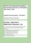 NURS 201 Intermediate Med Surg Midterm&NewLine;Exam Questions and Answers &vert; 2026 Update &vert;&NewLine;100&percnt; Correct - WCU&period;
