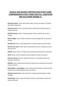 GOOGLE ADS SEARCH CERTIFICATION STUDY GUIDE&NewLine;COMPREHENSIVE STUDY GUIDE 2026 FULL QUESTIONS&NewLine;AND SOLUTIONS GRADED A&plus;