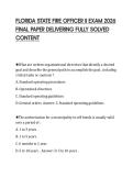 FLORIDA STATE FIRE OFFICER II EXAM 2026&NewLine;FINAL PAPER DELIVERING FULLY SOLVED&NewLine;CONTENT