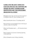 FLORIDA STATE FIRE SAFETY INSPECTOR I&NewLine;EXAM 2026 PRACTICE TEST QUESTIONS AND&NewLine;DETAILED LIFE SAFETY SYSTEMS HAZARD&NewLine;IDENTIFICATION AND CODE ENFORCEMENT&NewLine;BREAKDOWN FULL REVIEW