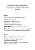 Massachusetts Sprinkler Fitter Licensing Exam&NewLine;Questions and Correct Verified Answers Plus Rationale &lpar;GREDED A&plus;&rpar;&NewLine;