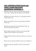 FOA CERTIFICATION EXAM 2026&NewLine;FINAL PAPER PRACTICE&NewLine;QUESTIONS ANSWERS A&plus;&NewLine;