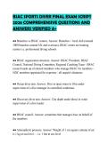 BSAC SPORTS DIVER FINAL EXAM SCRIPT&NewLine;2026 COMPREHENSIVE QUESTIONS AND&NewLine;ANSWERS VERIFIED A&plus;