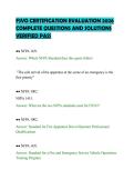 FSVO CERTIFICATION EVALUATION 2026&NewLine;COMPLETE QUESTIONS AND SOLUTIONS&NewLine;VERIFIED PASS