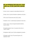BSC 108 INTRODUCTORY BIOLOGY STUDY&NewLine;GUIDE 2026 TESTED QUESTIONS GRADED&NewLine;A&plus;