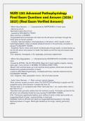NURS 5315 Advanced Pathophysiology&NewLine;Final Exam Questions and Answers &lpar;2026 &sol;&NewLine;2027&rpar; &lpar;Real Exam Verified Answers&rpar;