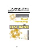 TEST BANK Introductory Clinical Pharmacology 12th Edition by Susan Ford Chapters 1-54&NewLine;