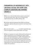 FUNDAMENTALS OF MICROBIOLOGY WITH&NewLine;LAB EXAM 3 ACTUAL TEST SCRIPT 2026&NewLine;COMPLETE QUESTIONS AND ANSWERS&NewLine;GRADED A&plus;&NewLine;