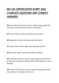 BIO 235 CERTIFICATION SCRIPT 2026&NewLine;COMPLETE QUESTIONS AND CORRECT&NewLine;ANSWERS