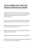 BIO 235 TRAINING STUDY SHEET 2026&NewLine;UPDATED QUESTIONS AND ANSWERS