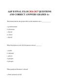 A&P II FINAL EXAM 2026-2027 QUESTIONS AND CORRECT ANSWERS GRADED A&plus;