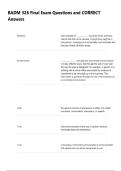 BADM 326 Final Exam Questions and CORRECT Answers 2026