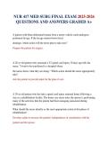 NUR 417 MED SURG FINAL EXAM 2025-2026 QUESTIONS AND ANSWERS GRADED A&plus;&NewLine;&NewLine;