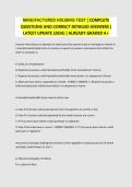 MANUFACTURED HOUSING TEST &vert; COMPLETE QUESTIONS AND CORRECT DETAILED ANSWERS &vert; LATEST UPDATE &lpar;2026&rpar; &vert; ALREADY GRADED A&plus;