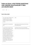 SAEM M4 EXAM&comma; MOST TESTED QUESTIONS AND VERIFIED SOLUTIONS&sol;GET IT 100&percnt; ACCURATE&excl;&excl; 2026&excl;&excl;